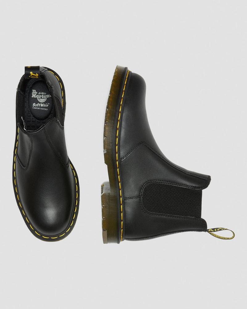 Black Men's Dr Martens 2976 Slip Resistant Leather Ankle Boots | CA 425RVD